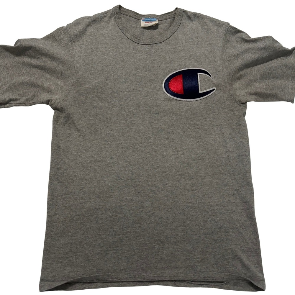 Champion Heritage Mens Big C Logo T-Shirt Heather Gray GT19‎ Medium